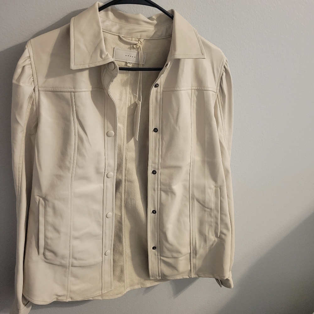 Blank NYC faux leather beige jacket
